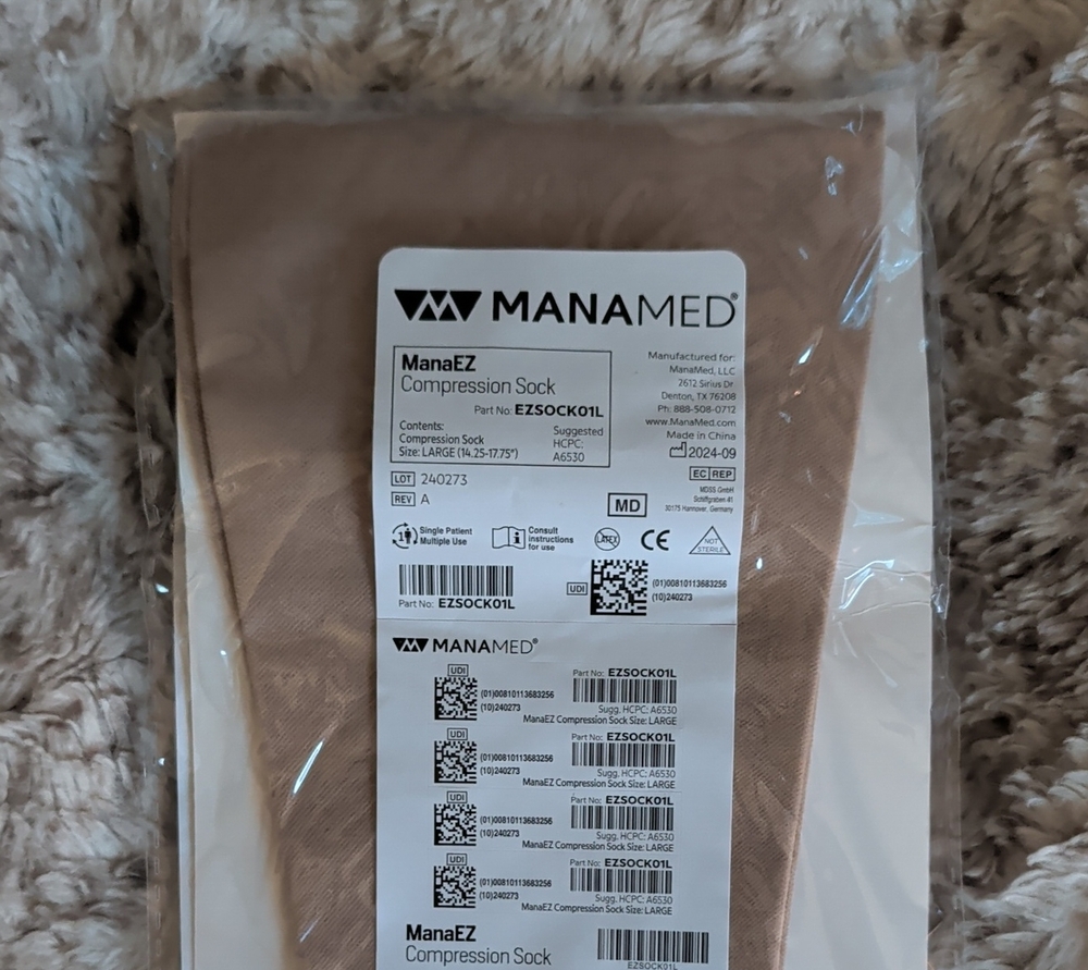 ManaEZ Compression Socks — Beige